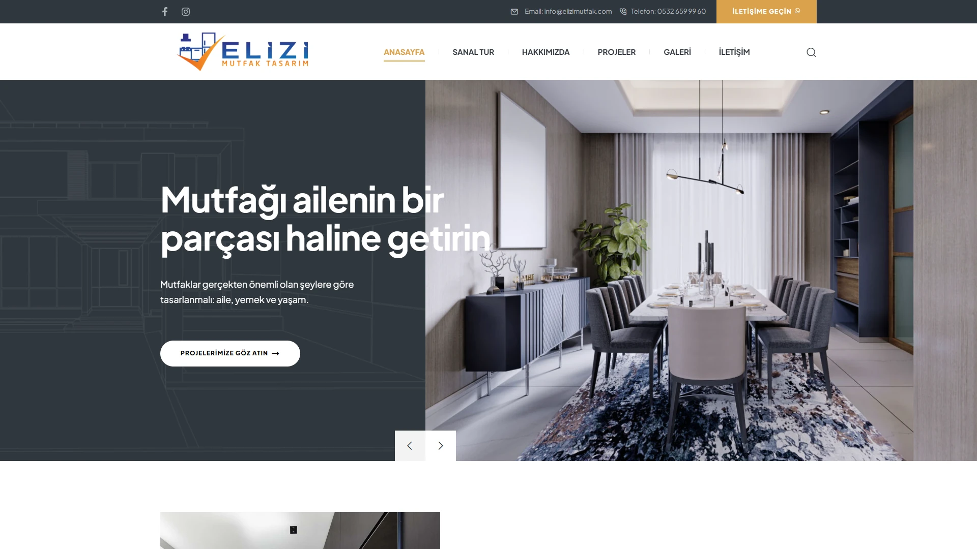 Elizi Mutfak Tasarım - Web Sitesi